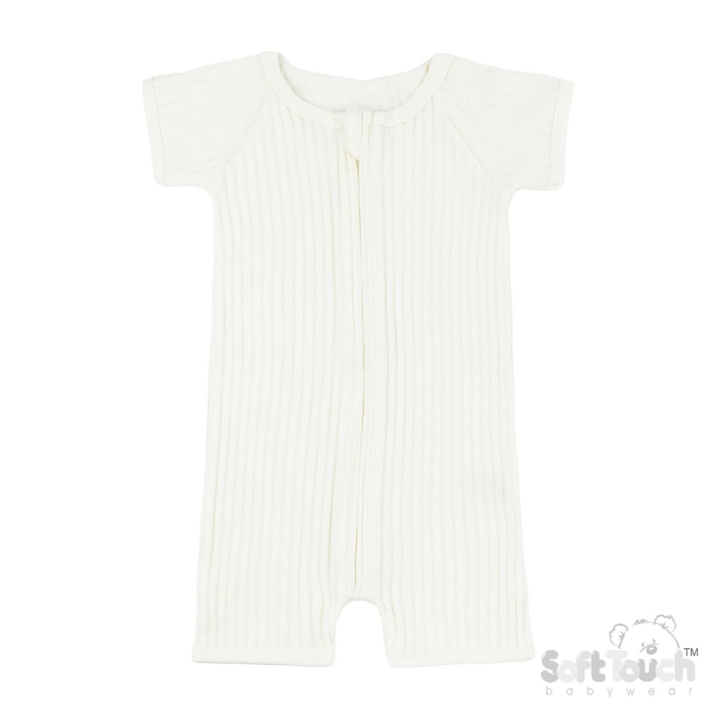 JS4600-MA: Marshmallow Ribbed Jumpsuit (0-3 Months) JS4600-MA: Marshmallow Ribbed Jumpsuit (0-3 Months)